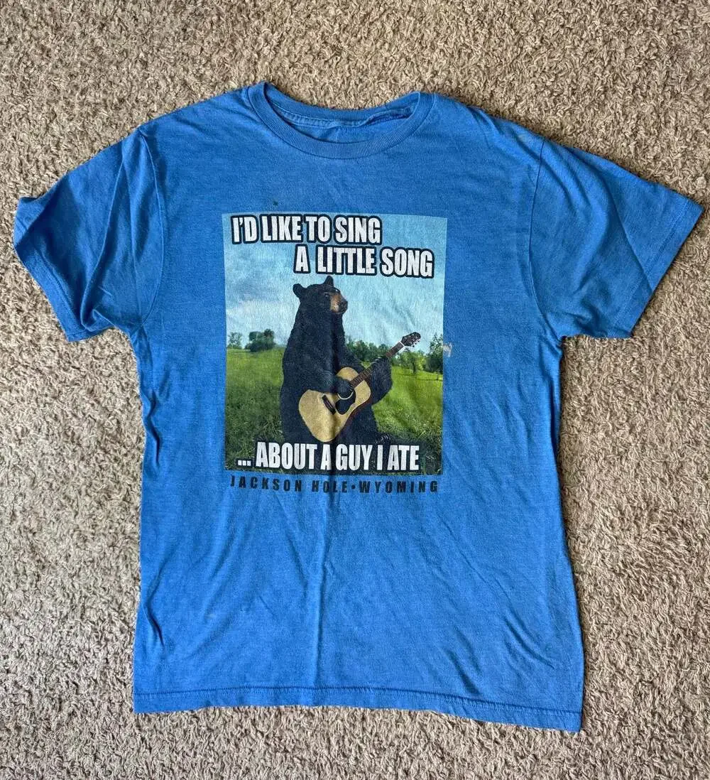 Jackson Hole Wyoming Bear Playing Guitar Graphic T-Shirt